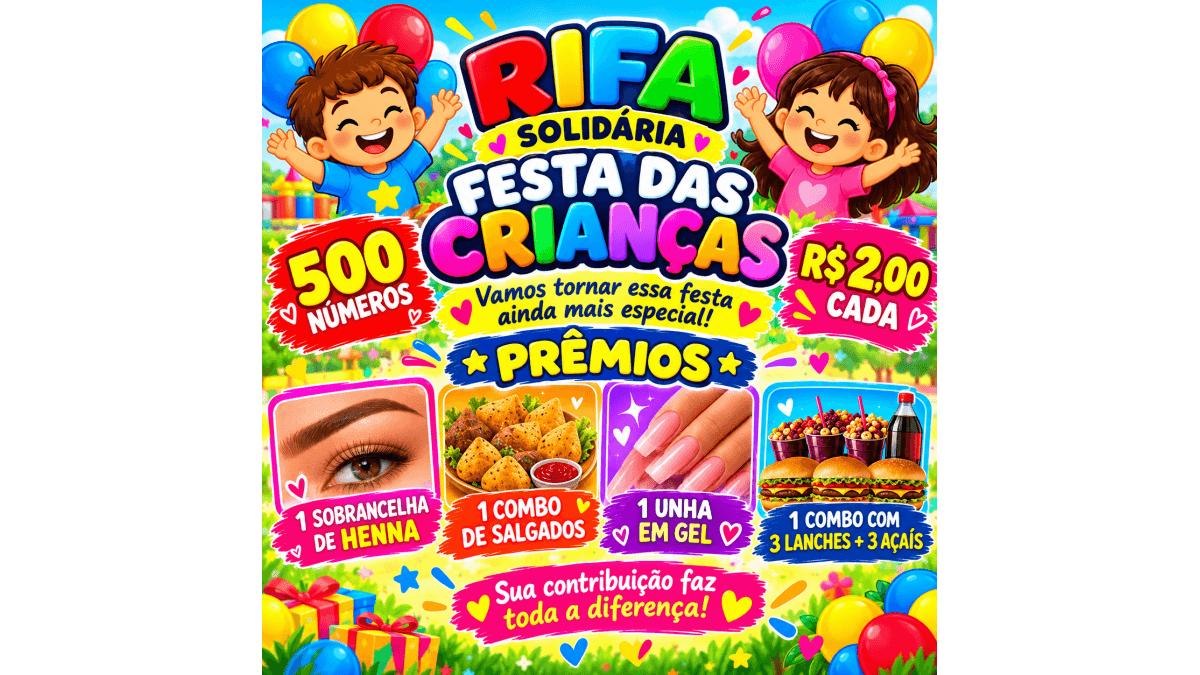 Rifa Solidária – Festa das Crianças 🎈  Copiar