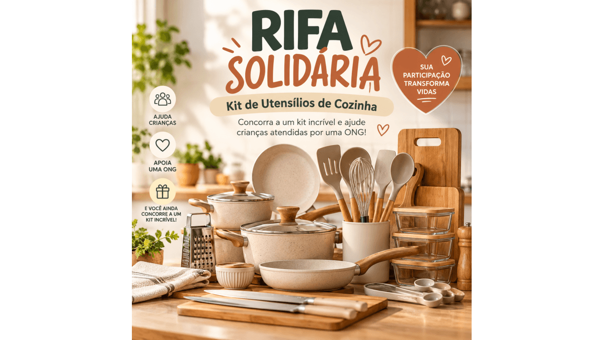 Rifa Solidária – Kit de Utensílios de Cozinha