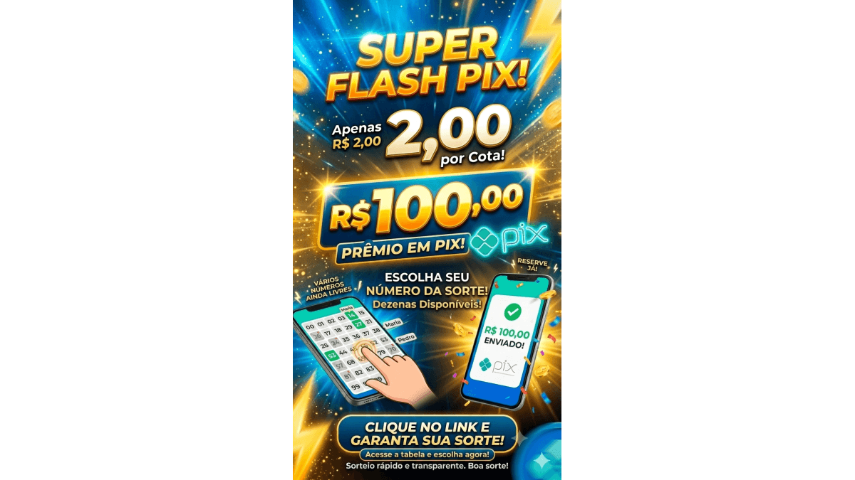 Pix de 100,00 reais na mão