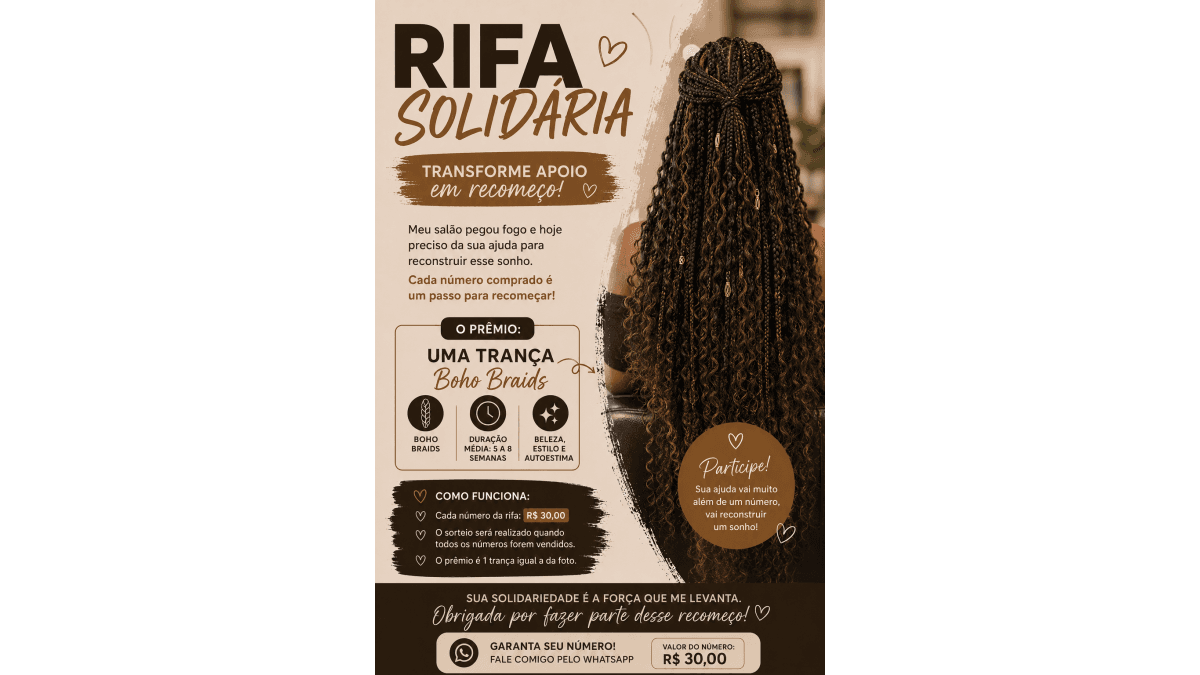 Rifa Solidária Boho Braids