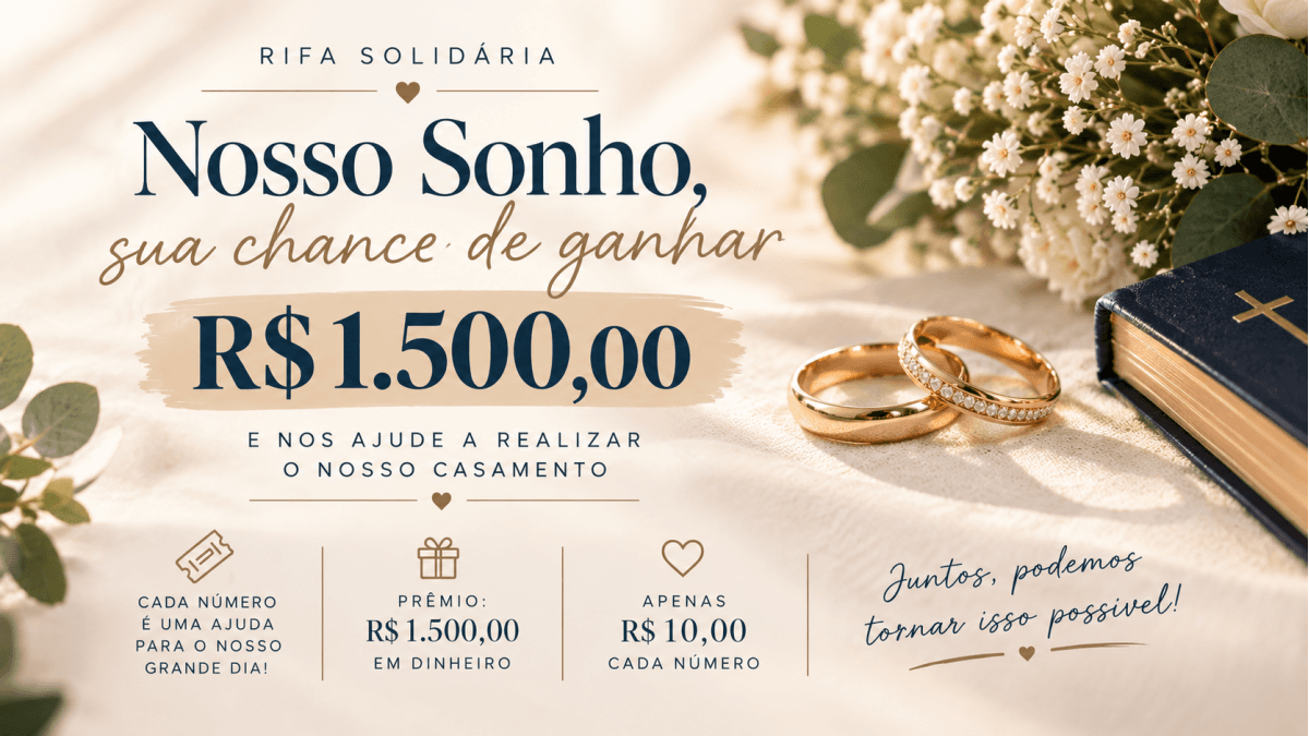 Ajude a Realizar Nosso Sonho e Concorra a R$ 1.500,00