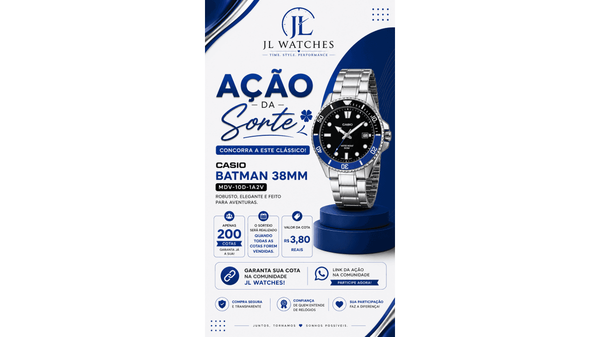 Ação da Sorte 003 (Casio Batman 38mm)