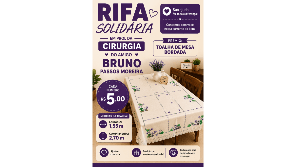 Toalha de mesa bordada