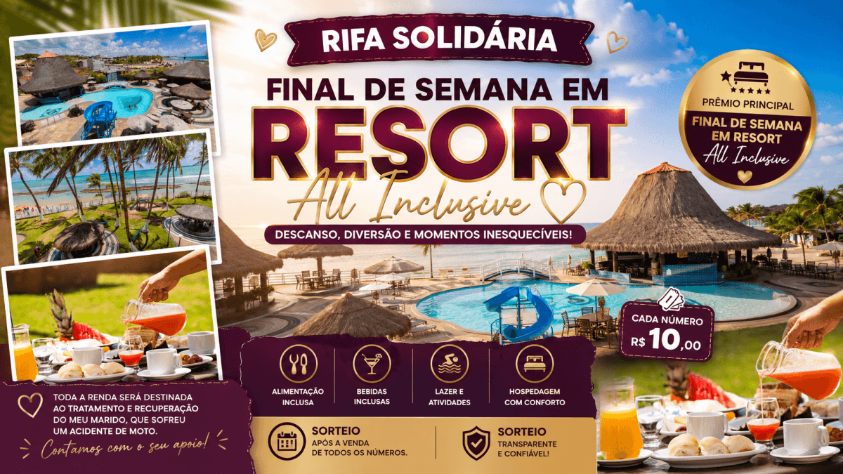 Rifa Solidária – Final de Semana resort all inclusive