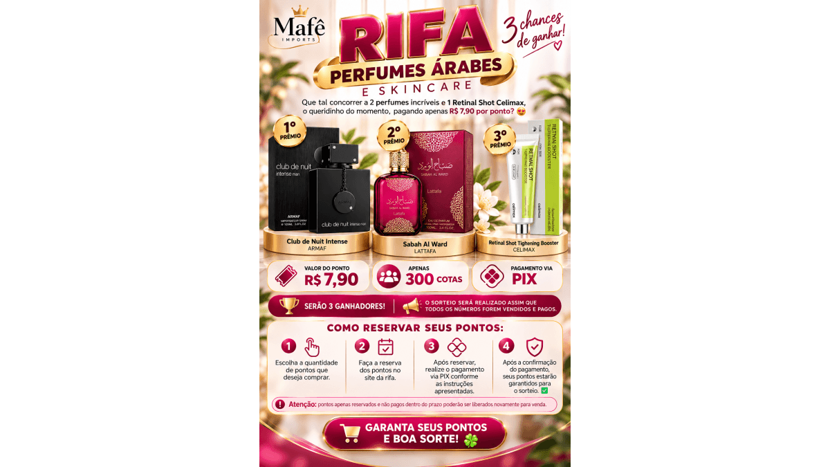 🔥 RIFA DE PERFUMES ÁRABES 🔥