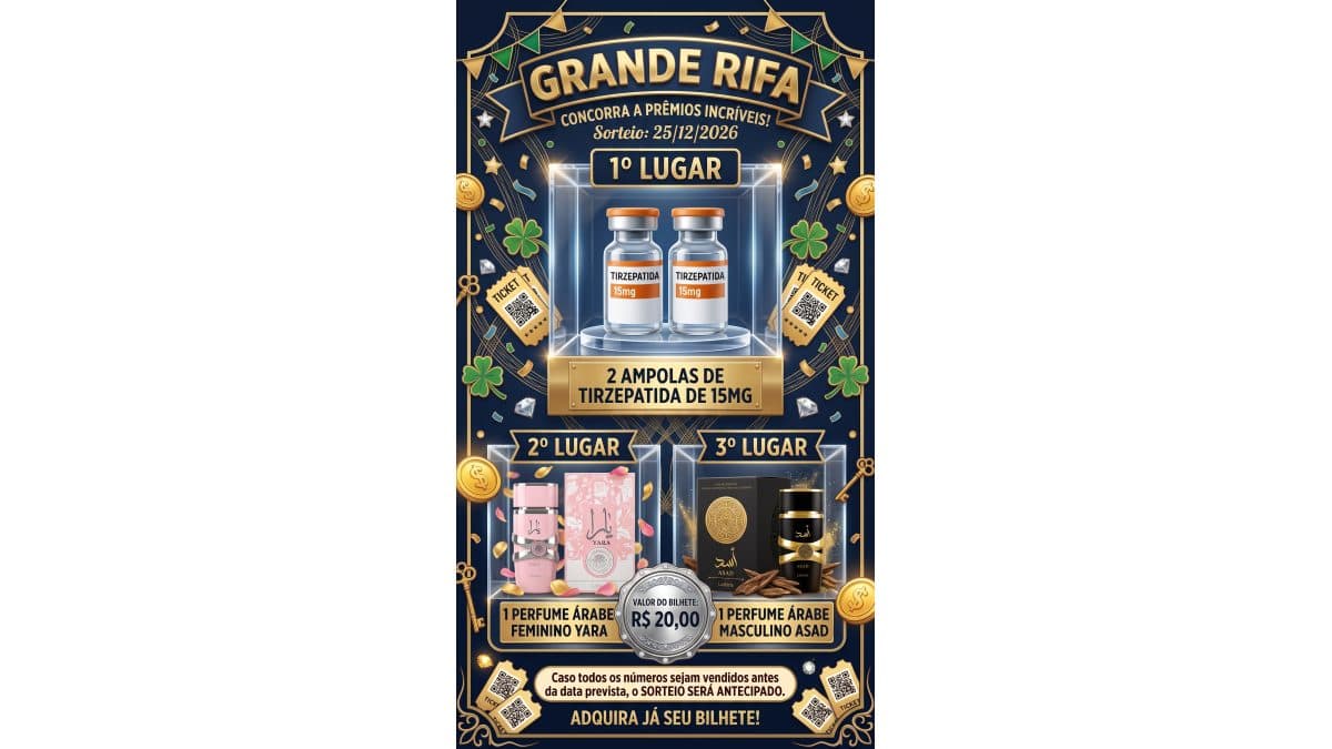 RIFA PREMIADA - 3 PRÊMIOS