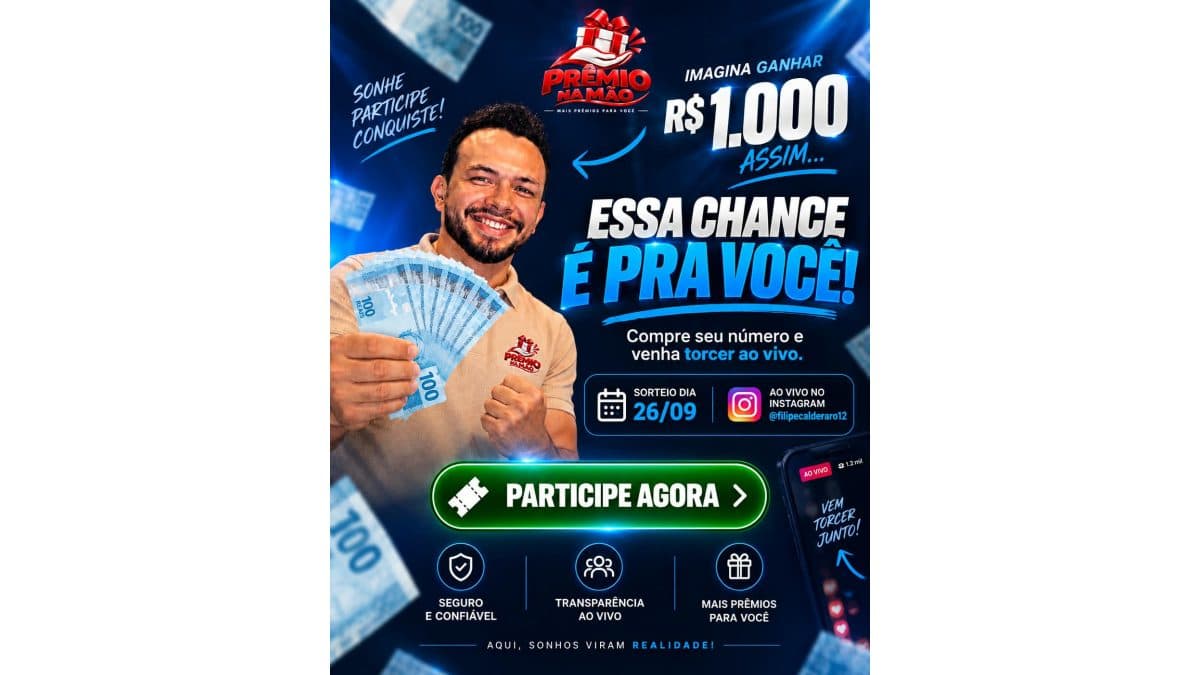 Prêmio na mão