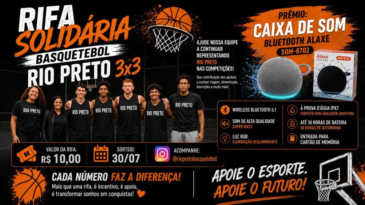 Rifa Solidária Rio Preto Basquetebol 3x3