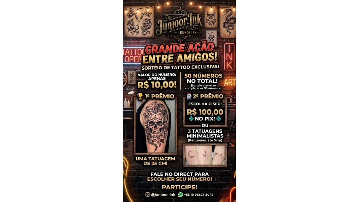 TATUAGEM DE 25 a 30cm