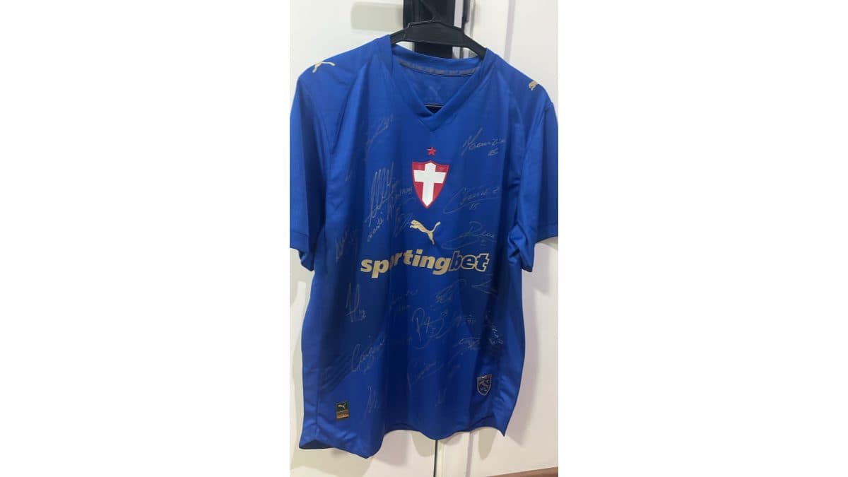 Camiseta autografada do Palmeiras - rifa solidária para cirurgia do Renato