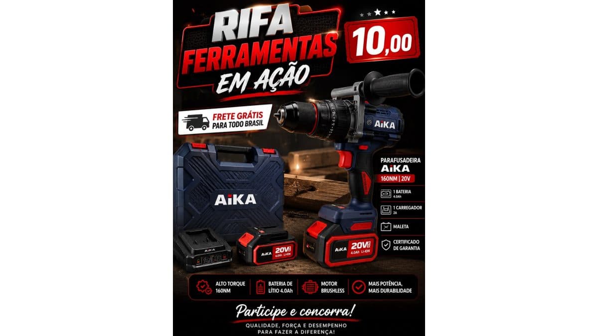 Parafusadeira Furadeira AIKA 160Nm