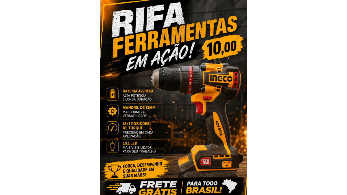 LANÇAMENTO Parafusadeira ingco 42v