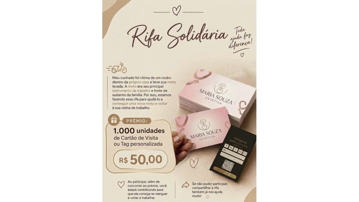 1.000un Cartão de Visita ou Tag Personalizada