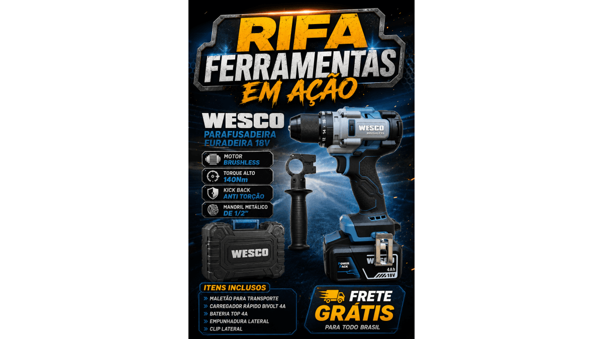 Parafusadeira furadeira wesco 18v