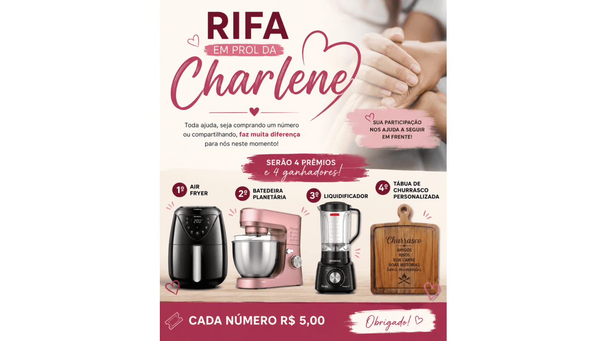 Rifa em prol da Charlene