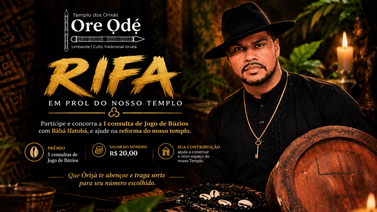 Rifa Ore Odé | 5 Jogos de Búzios em Prol do Nosso Templo