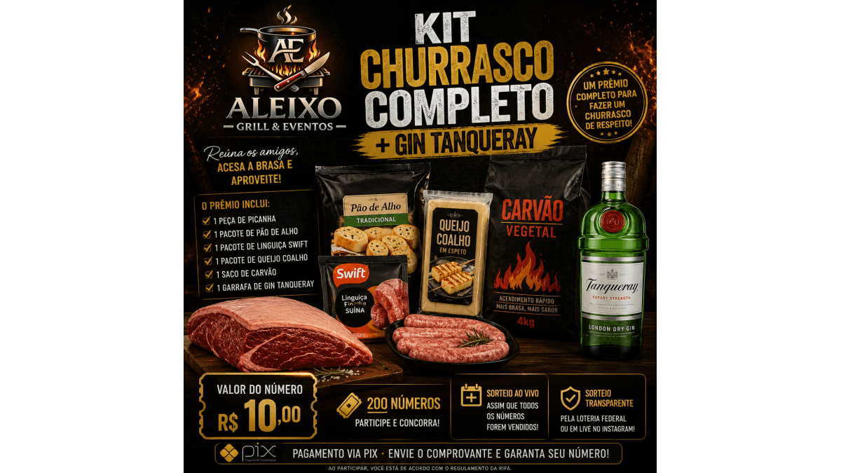 Kit churrasco + gin tanqueray