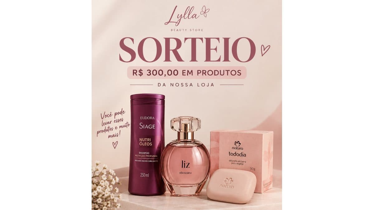 R$300,00 em produtos