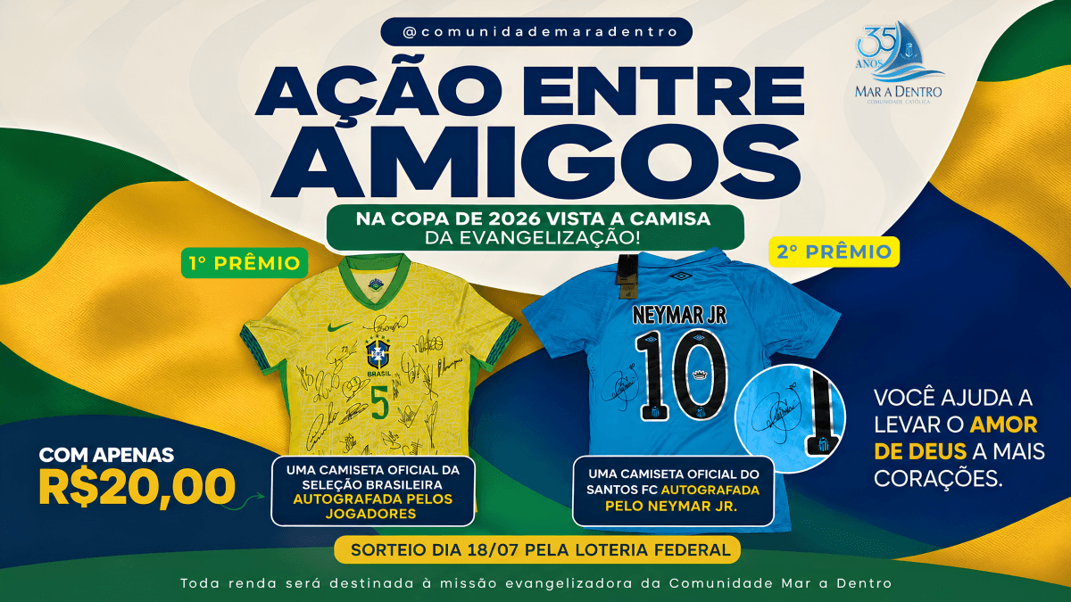 CAMISAS AUTOGRAFADAS | AÇÃO ENTRE AMIGOS COMUNIDADE MAR A DENTRO