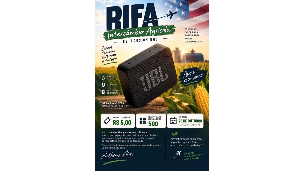🇺🇸 RIFA EM PROL DO INTERCÂMBIO AGRÍCOLA DO ANTHONY ALVES