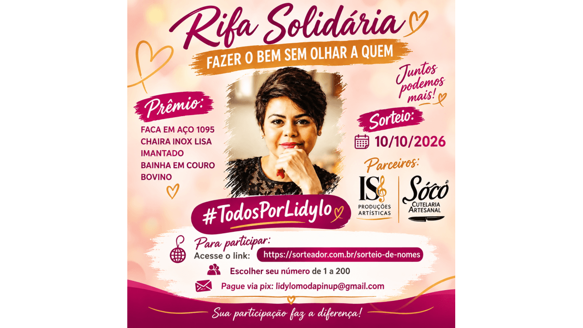 Rifa Solidária - Tratamento Lidylo no Hospital Amor de Barretos.