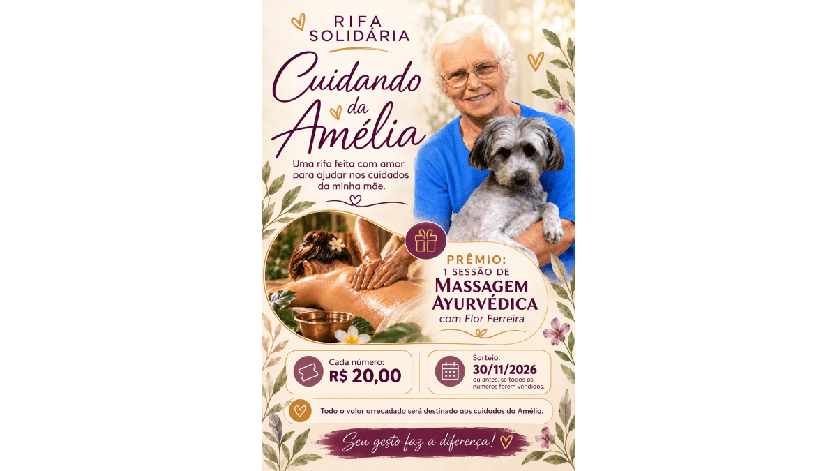 ❤️ Rifa solidária — Cuidados com  a Amélia**