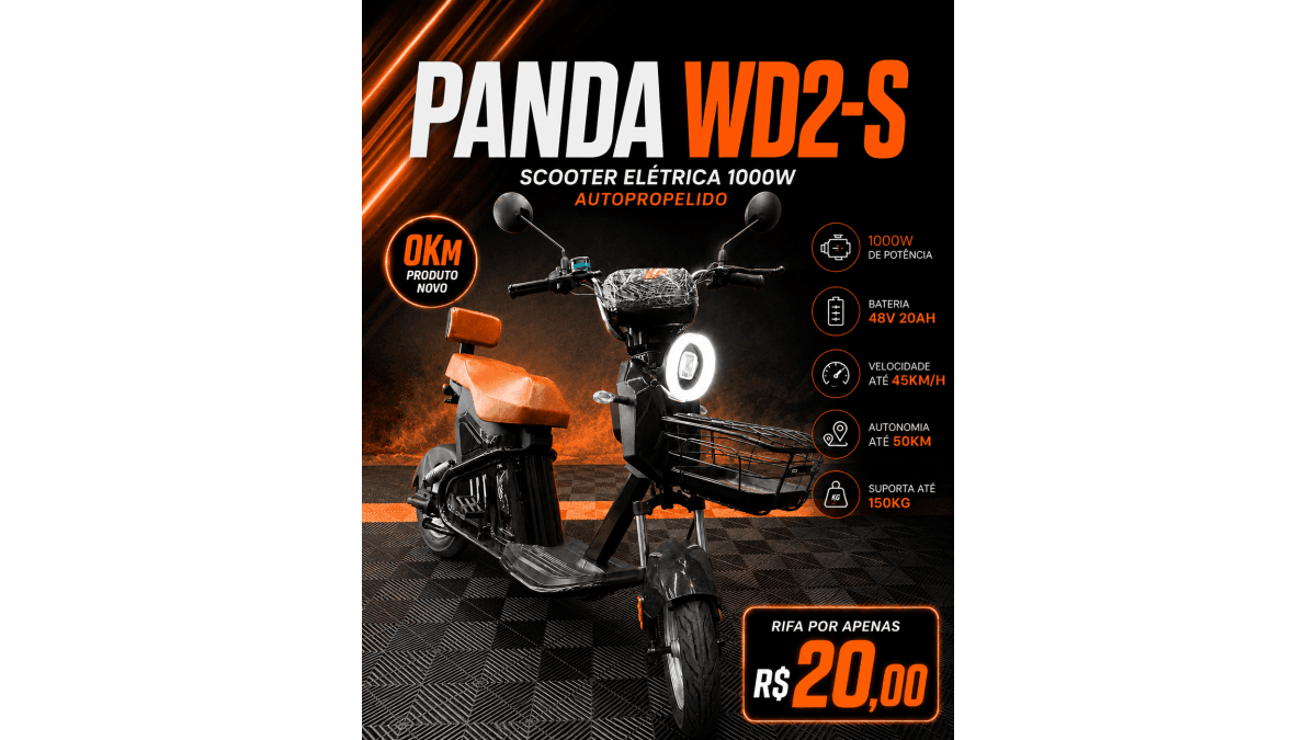 PANDA SCOOTER ELÉTRICA WD2-S 1000W AUTOPROPELIDO