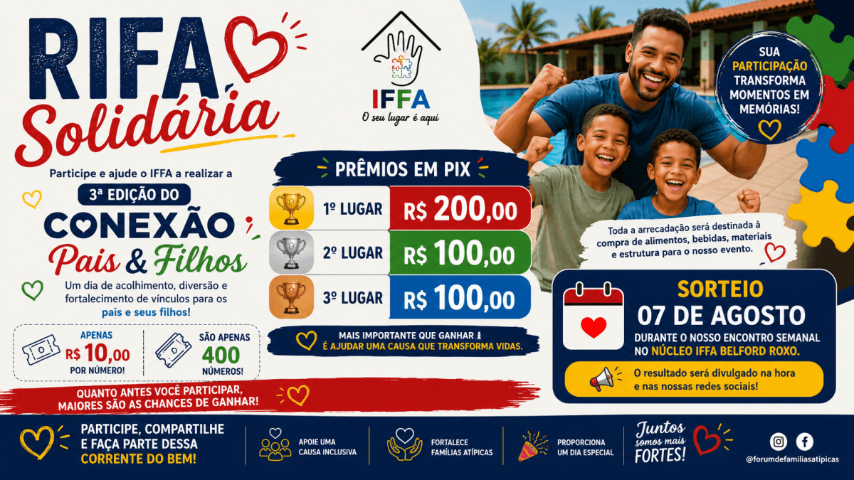 Ajude o IFFA a realizar a 3ª edição do Conexão Pais & Filhos ❤️