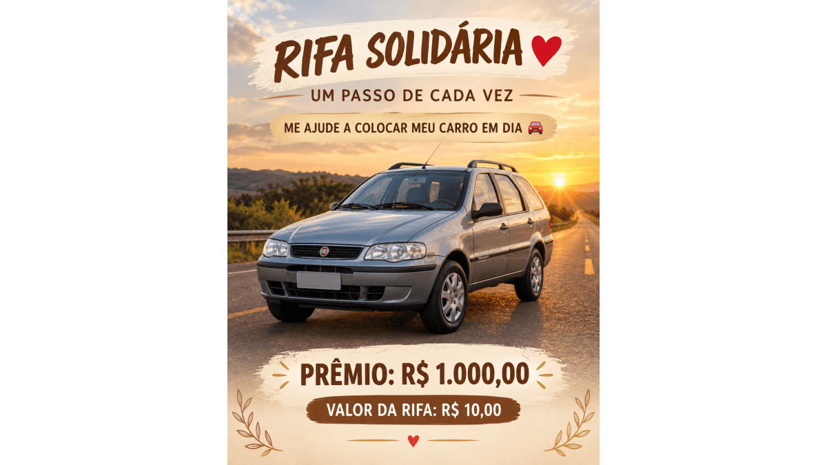 ❤️ Rifa Solidária — Me Ajude a Voltar a Rodar