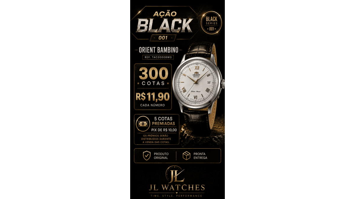 Ação Black JL Watches