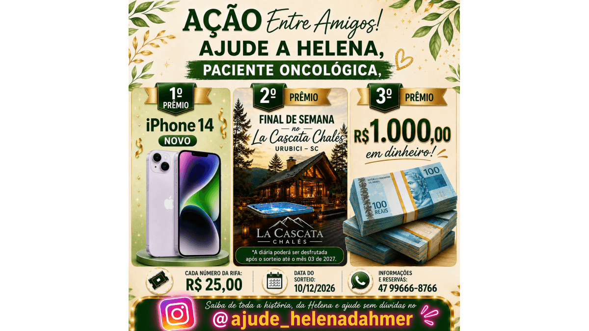 Ajude a Helena e ganhe iPhone