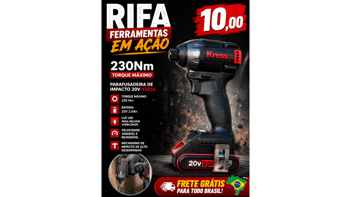 Parafusadeira De impacto kress 20v
