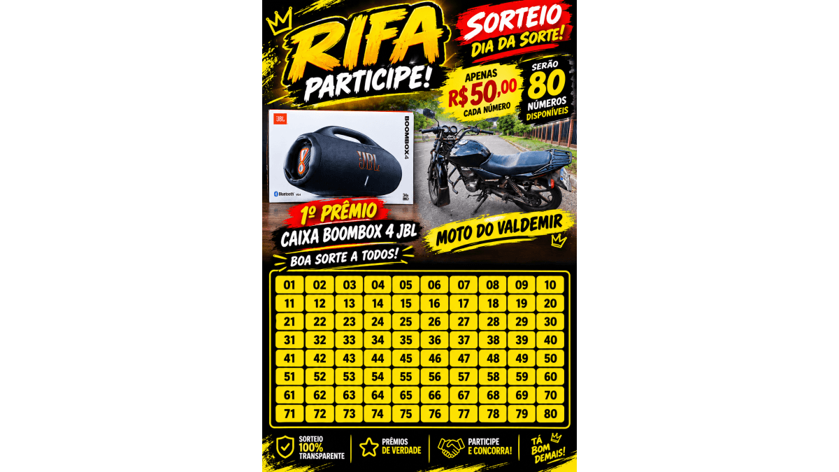 Rifa para ajudar tirar moto 🛵 valdemir