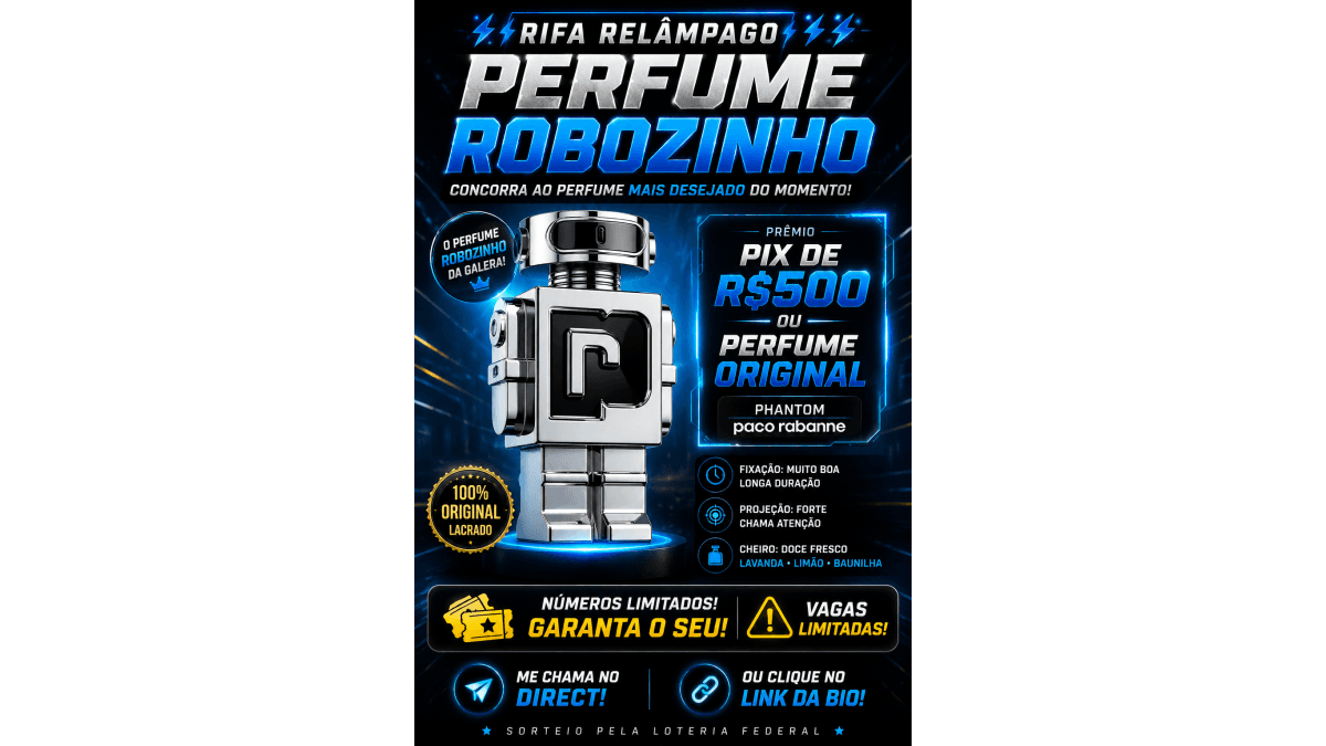 Perfume robozinho + Pix de 100$