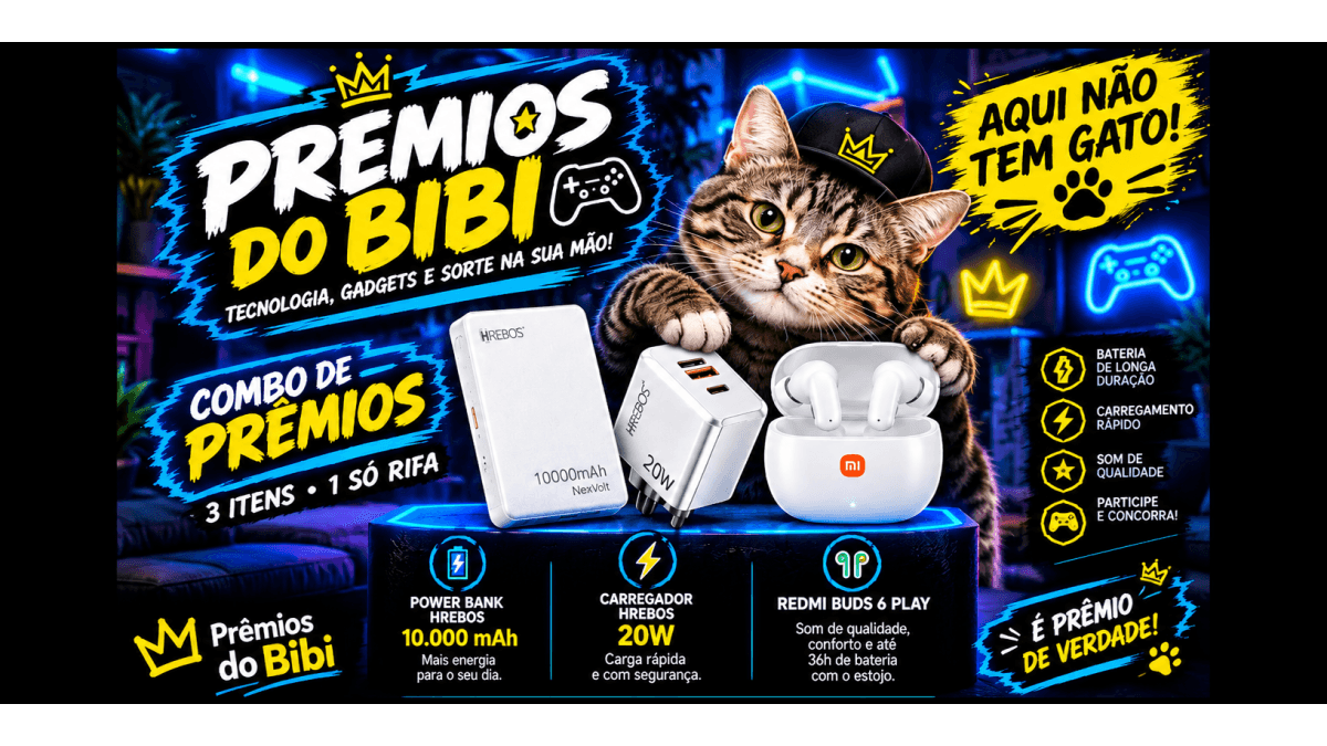 COMBO TECH - 3 PRÊMIOS EM UMA SÓ RIFA!