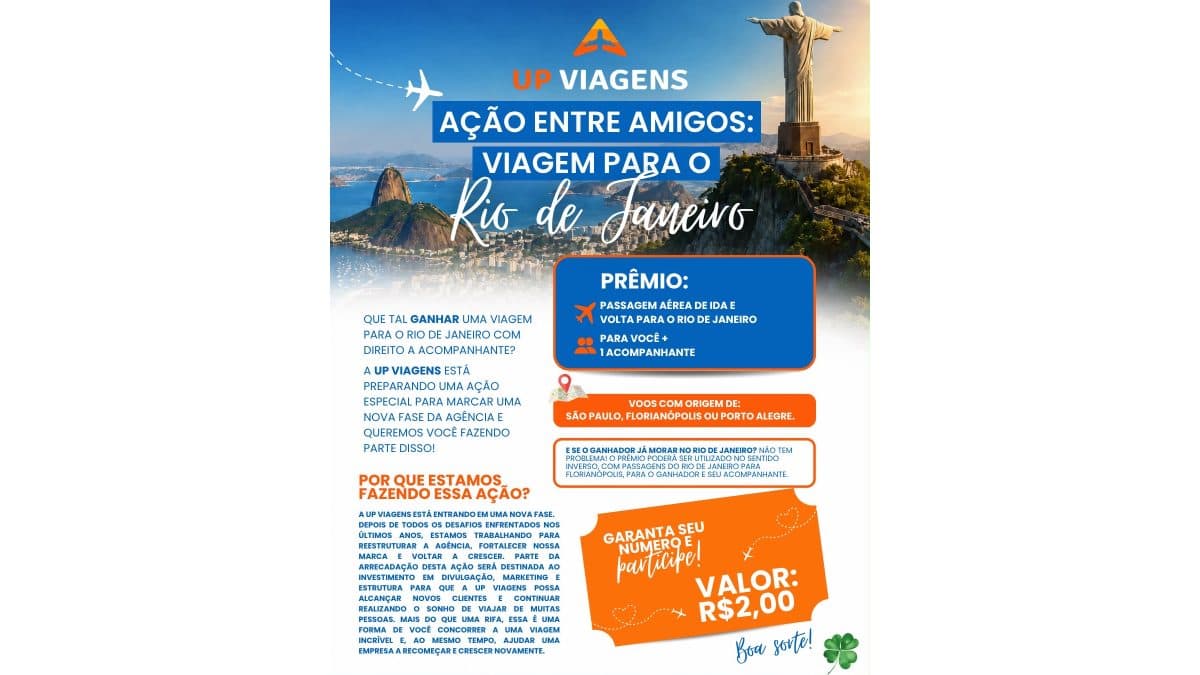 AÇÃO ENTRE AMIGOS VIAGEM PARA RIO DE JANEIRO