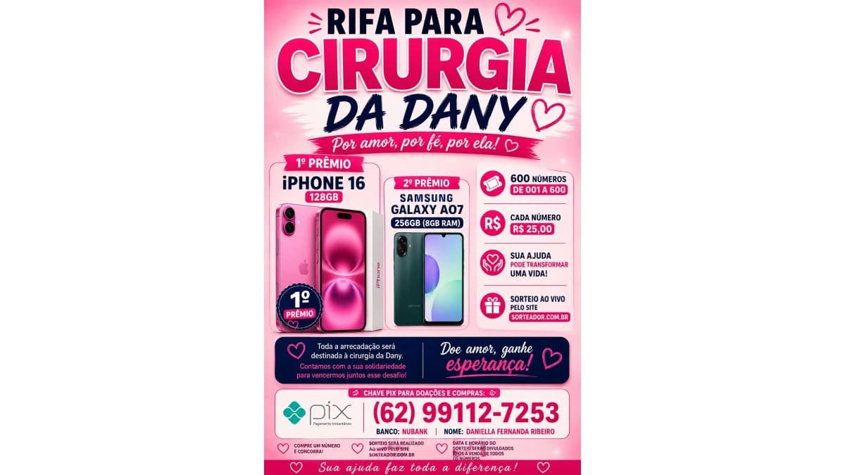 Rifa para cirurgia da Dany