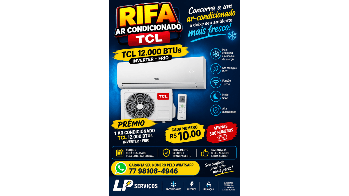 Ar condicionado TCL 12 mil BTUs