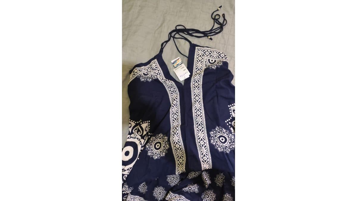 Vestido indiano longo azul - TAM U