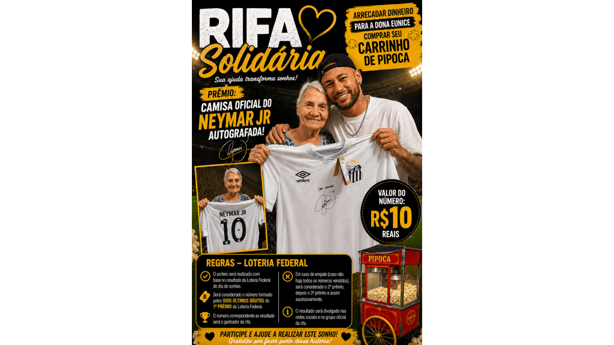 Camisa autografada do Neymar