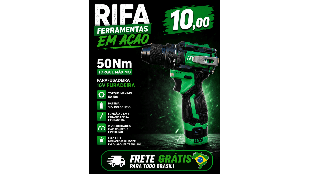 Parafusadeira Furadeira RYOKU 16V