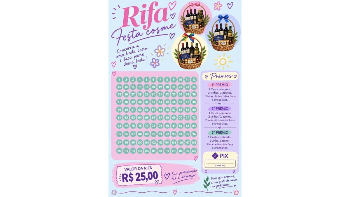 RIFA FESTA DE COSME E DAMIÃO