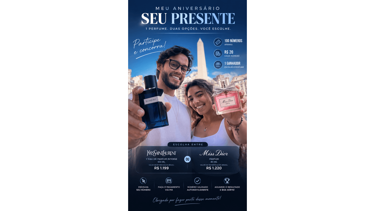 🎂 ANIVERSÁRIO DO DREZIN — VOCÊ ESCOLHE O PRÊMIO