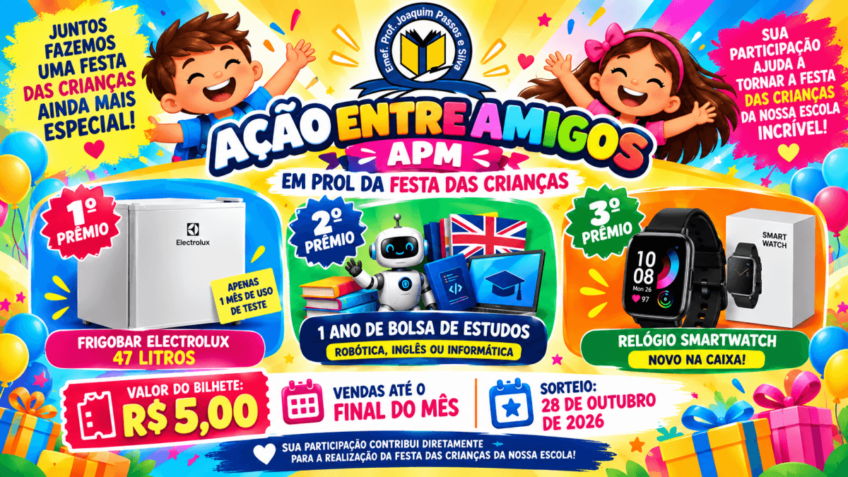 🎉 AÇÃO ENTRE AMIGOS – JOAQUIM PREMIADO! 🎁 Sua sorte faz a alegria das nossas crianças!