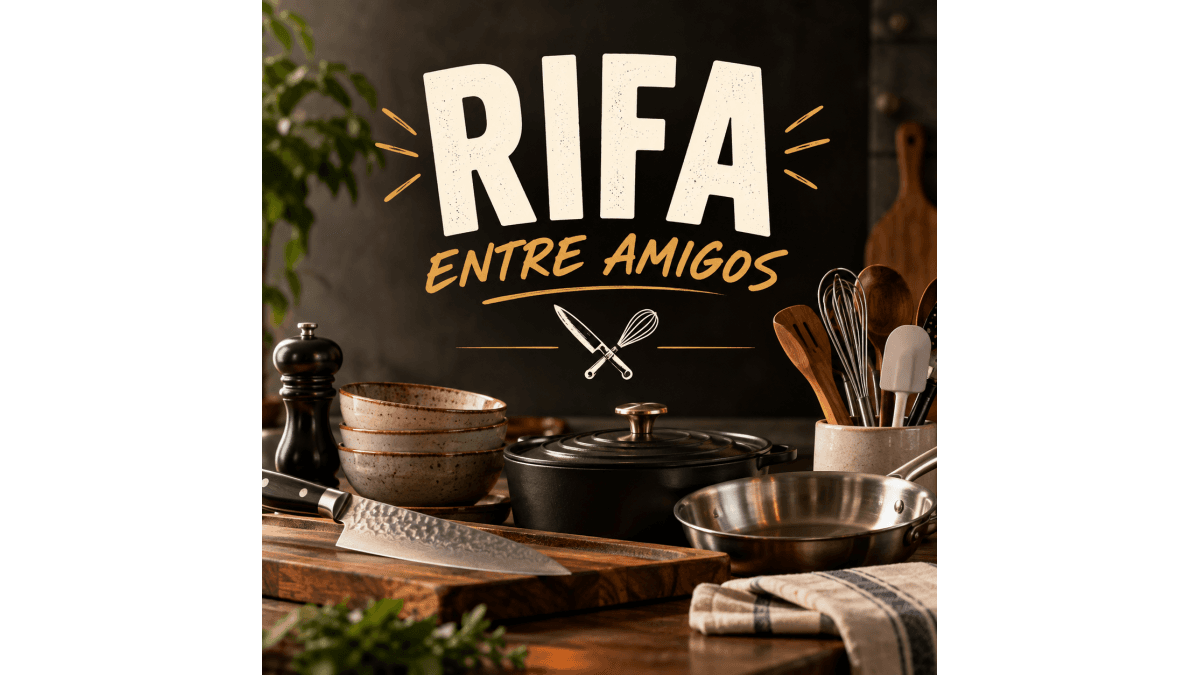 Rifa de utensilios, acessorios e equipamentos para cozinha