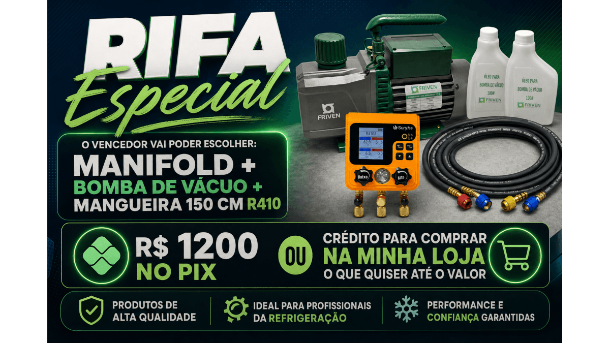 🔥 Manifold + Bomba + Mangueira R410 ou R$1200 no Pix 💰