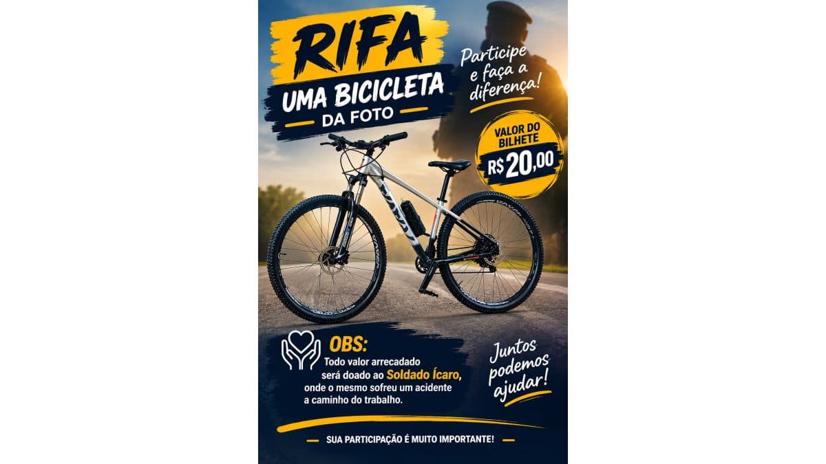 RIFA-SE UMA BICICLETA EM PROL DO SD ÍCARO