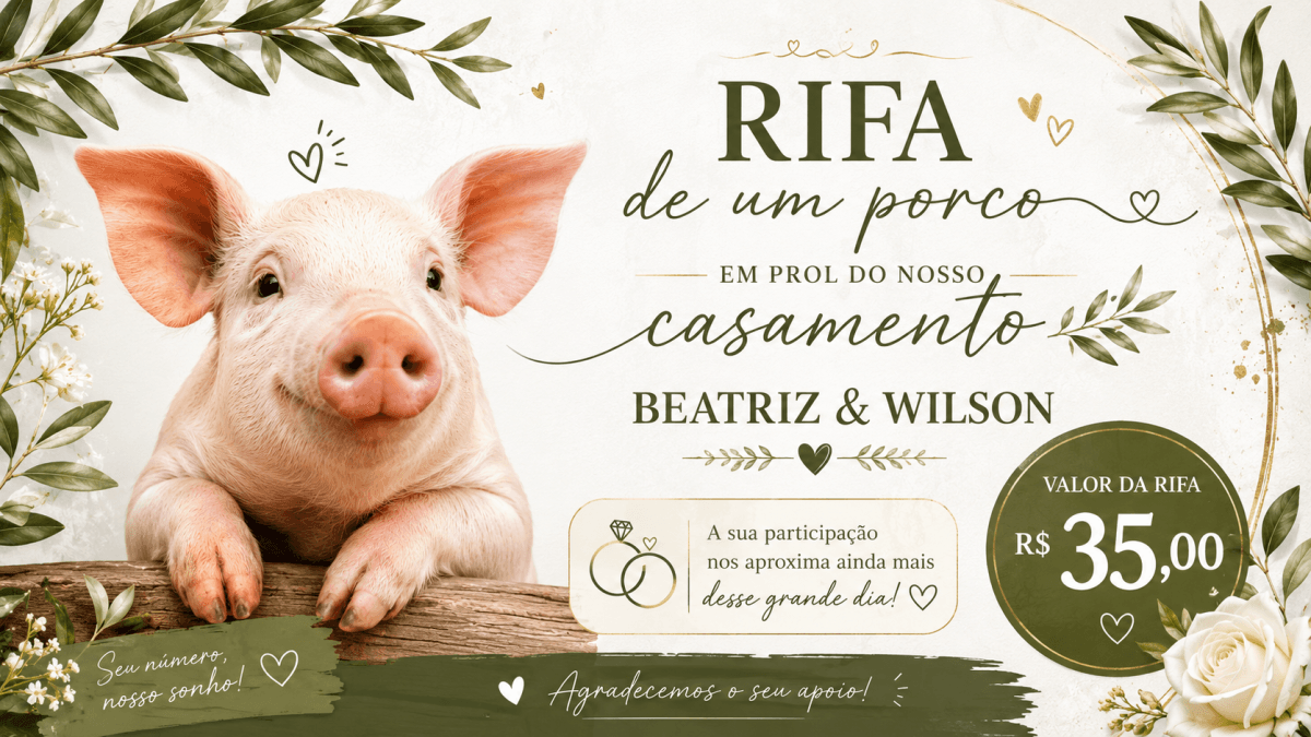 Rifa beneficente do Casamento de Beatriz e Wilson