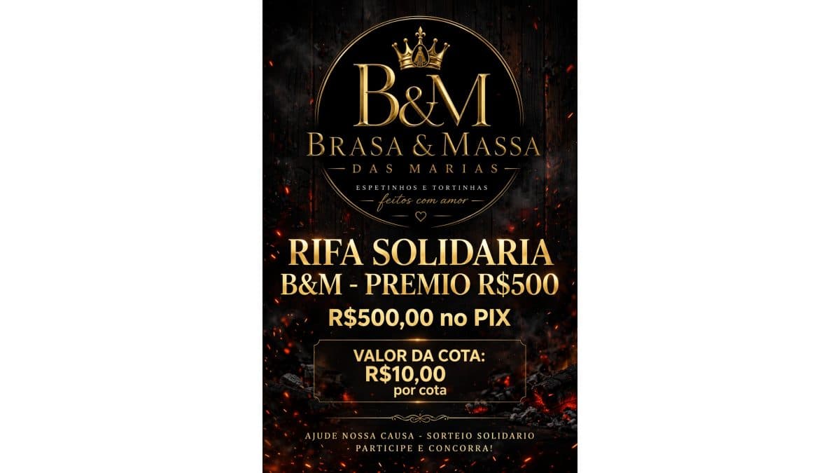 RIFA SOLIDÁRIA B&M - PRÊMIO R$500,00