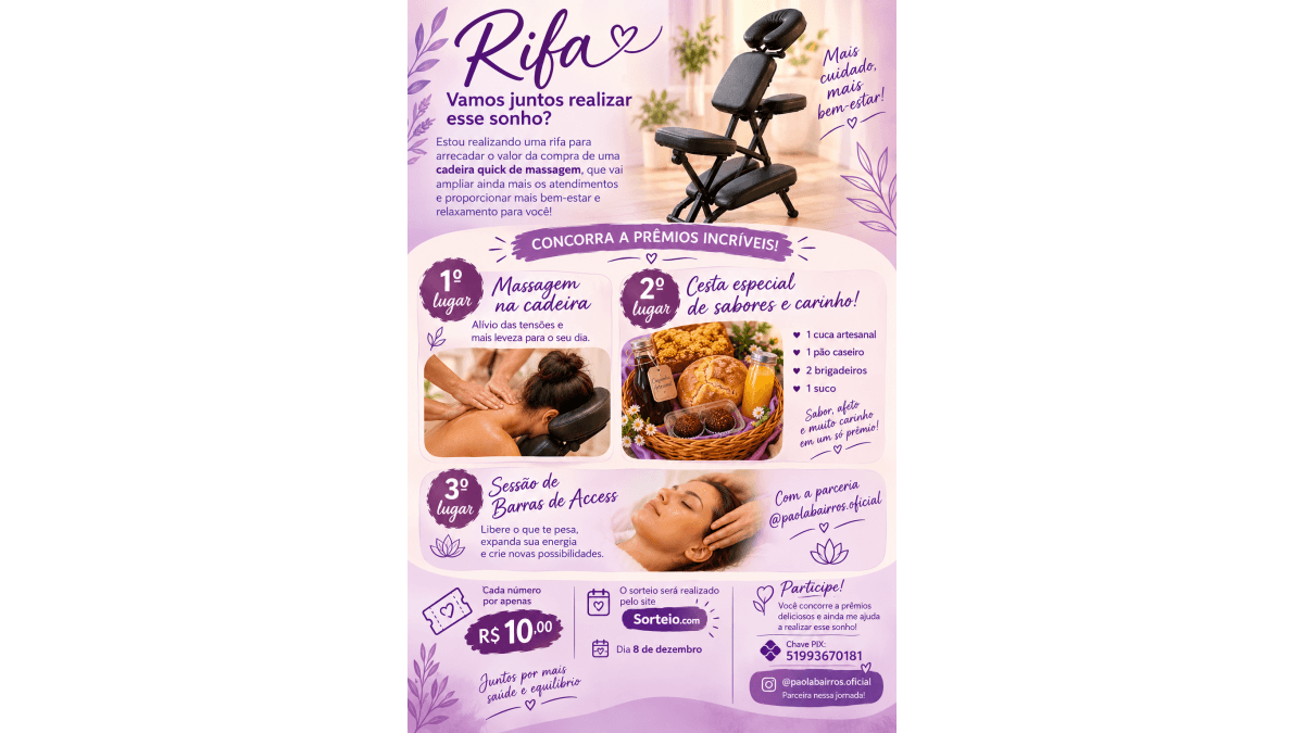 Sorteio de Massagem e outros prêmios